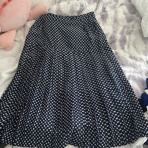 💯 silk Polka Dot Midi Skirt